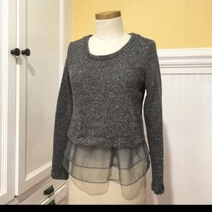 JOA grey knit cropped sweater Size L
